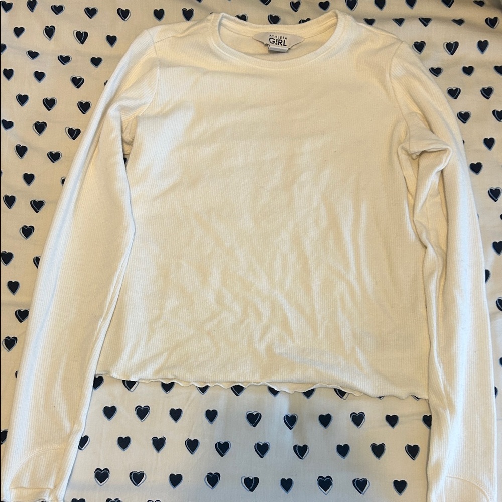 Athleta girls Long Sleeve Cream Ribbed Sweater